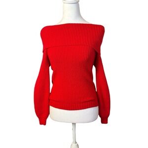 Sincerely Jules Red Off Shoulder Sweater Small Love Valentines Day Sexy Romantic